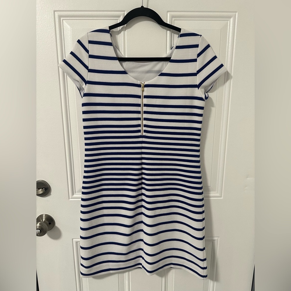 Lilly Pulitzer Blue and White Striped Dress, Size Small NWT - Picture 3 of 12